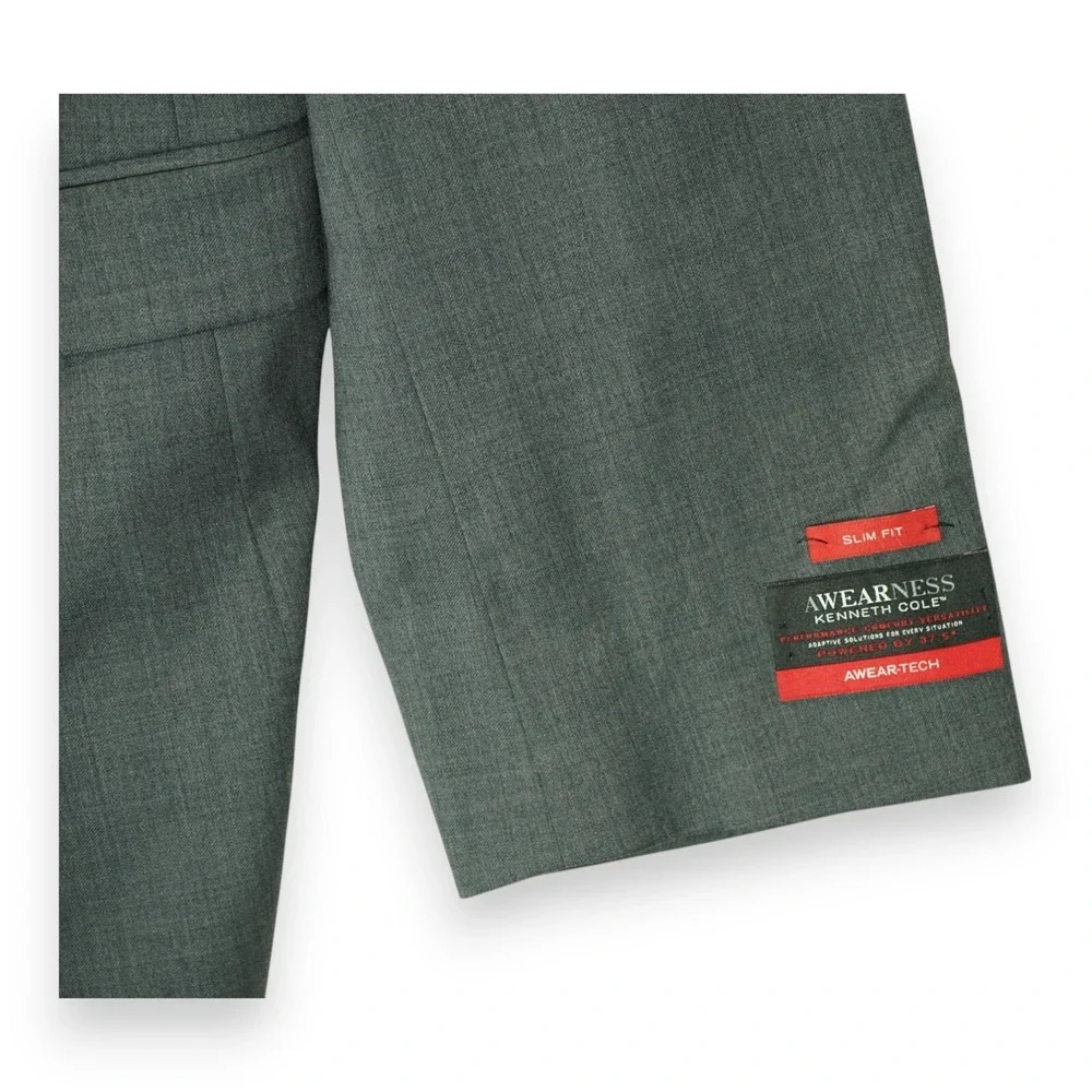 NWT Kenneth Cole Awareness Suit Jacket 58R Wool Sport Coat Gray Blazer MSRP $300